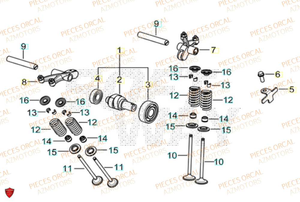 Arbre A Came ORCAL Pièces Orcal TABOR 125 EURO5+