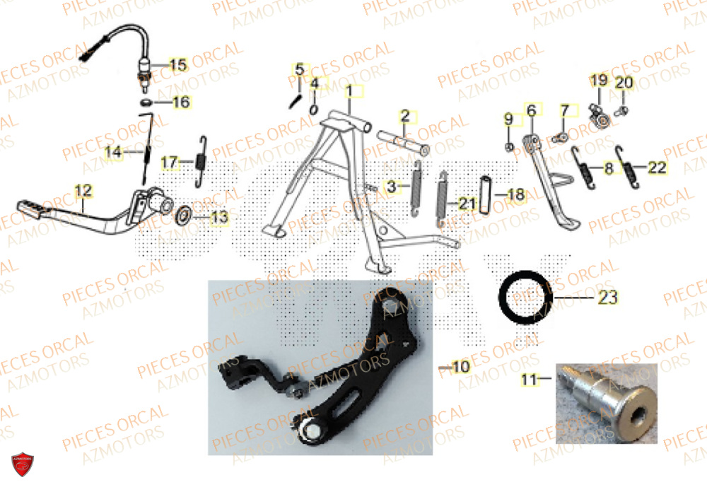 Bequille ORCAL Pièces Orcal TABOR 125 EURO5+