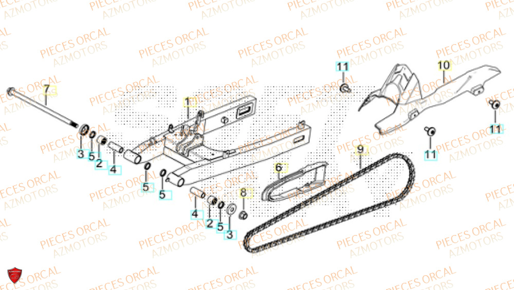 Bras Oscillant ORCAL Pièces Orcal TABOR 125 EURO5+