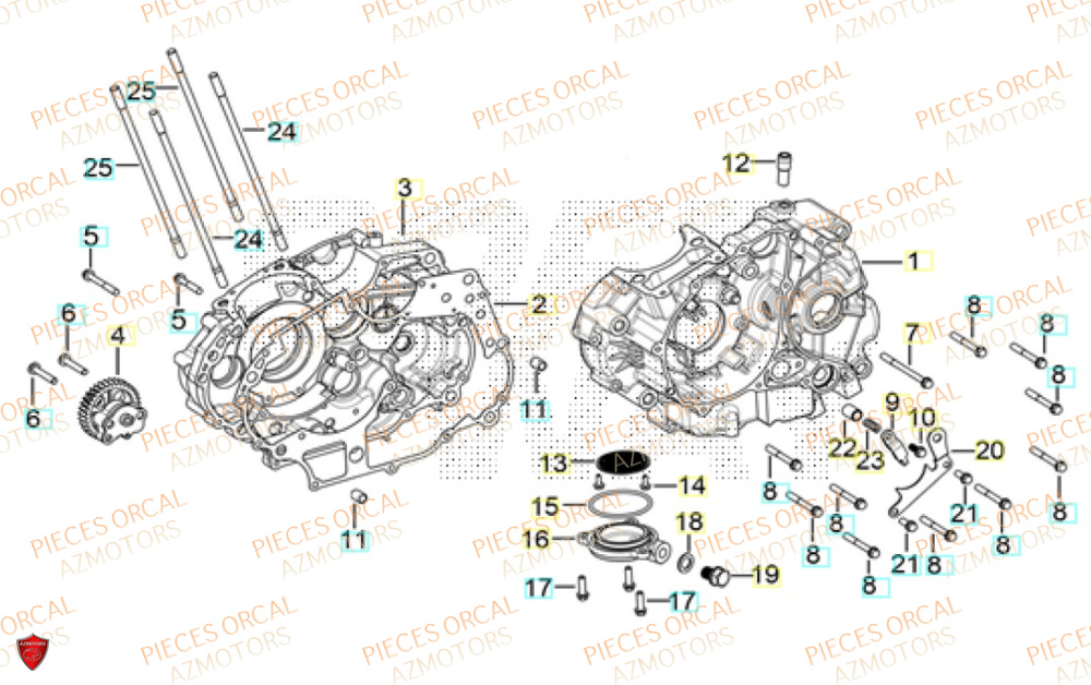 Carter Moteur ORCAL Pièces Orcal TABOR 125 EURO5+