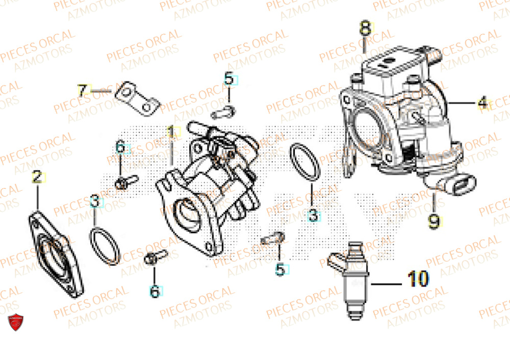 Corps Papillon ORCAL Pièces Orcal TABOR 125 EURO5+