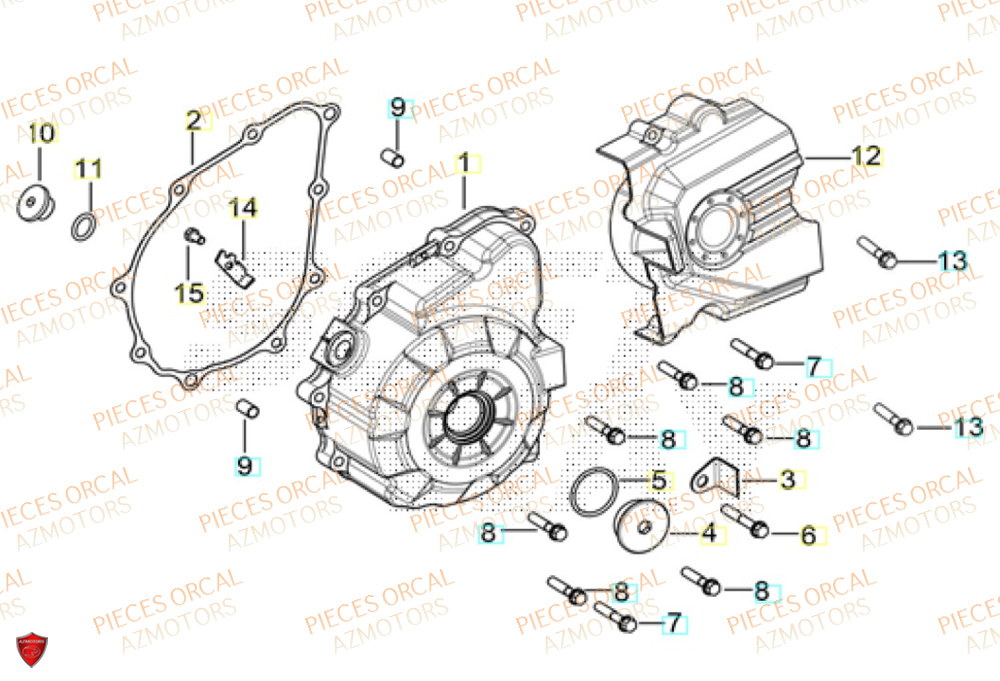 Couvre Carter Gauche ORCAL Pièces Orcal TABOR 125 EURO5+