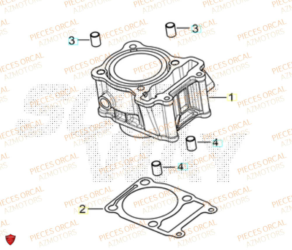 Cylindre ORCAL Pièces Orcal TABOR 125 EURO5+