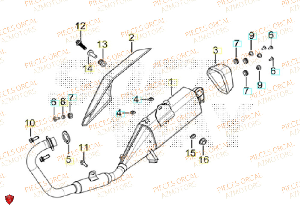 Echappement ORCAL Pièces Orcal TABOR 125 EURO5+