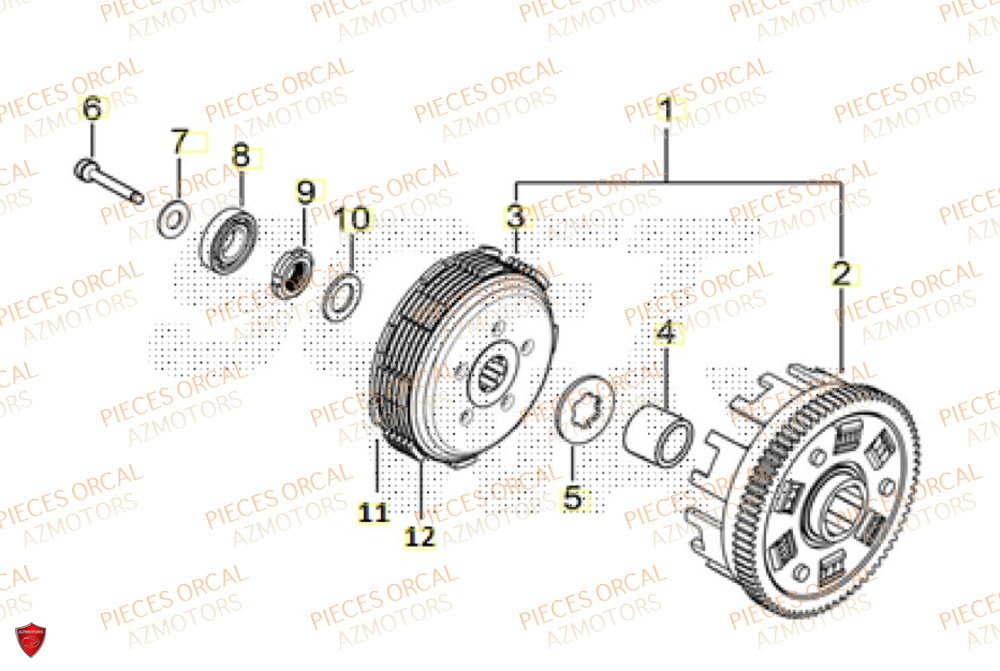 Embrayage ORCAL Pièces Orcal TABOR 125 EURO5+