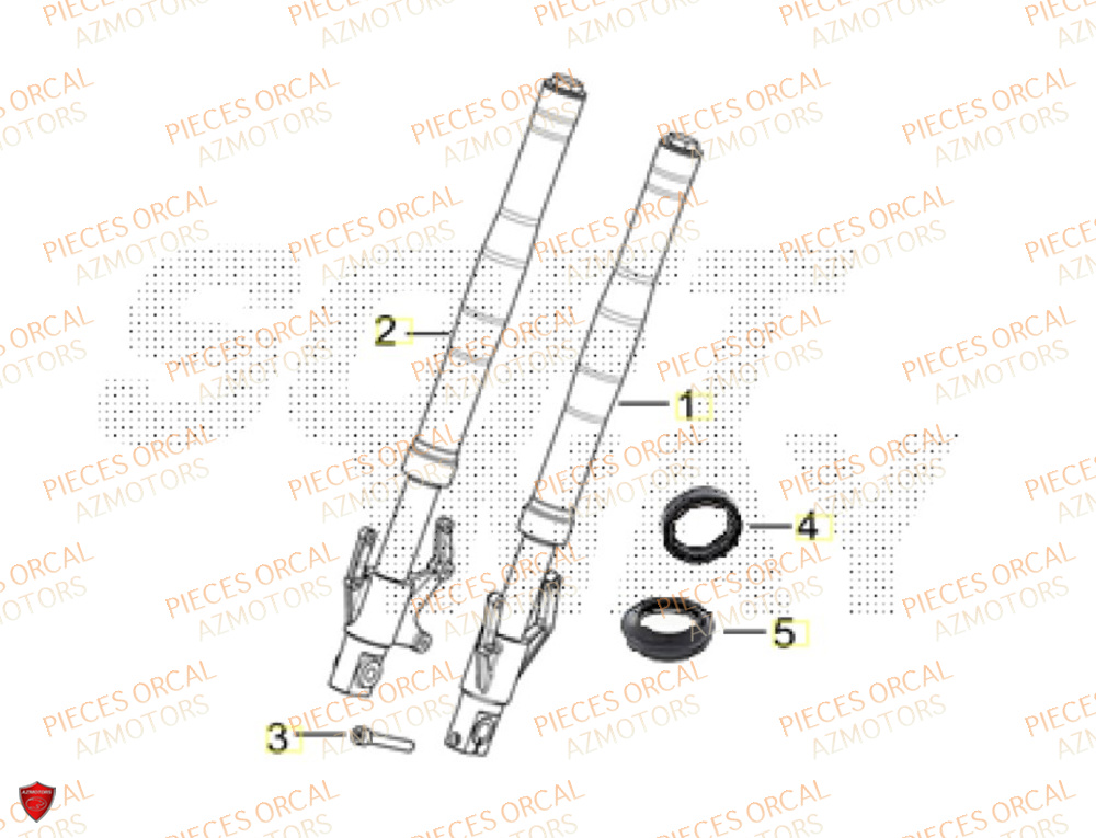 Fourche ORCAL Pièces Orcal TABOR 125 EURO5+