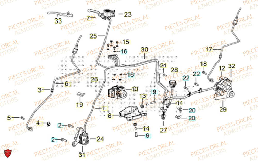 Frein ORCAL Pièces Orcal TABOR 125 EURO5+