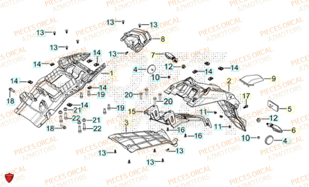 Garde Boue Arriere ORCAL Pièces Orcal TABOR 125 EURO5+