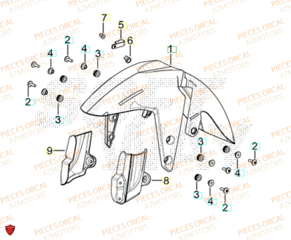Garde Boue Avant ORCAL Pièces Orcal TABOR 125 EURO5+