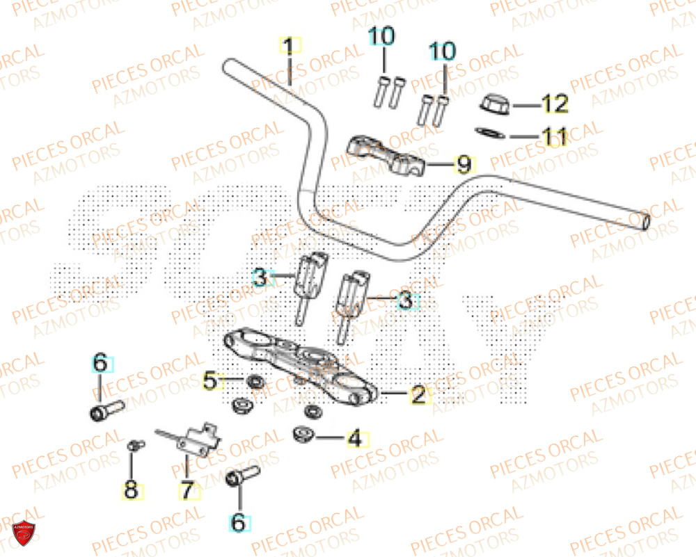 Guidon ORCAL Pièces Orcal TABOR 125 EURO5+