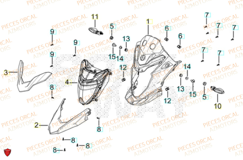 Phare Avant ORCAL Pièces Orcal TABOR 125 EURO5+