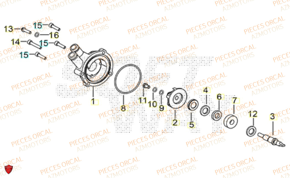 Pompe A Eau ORCAL Pièces Orcal TABOR 125 EURO5+