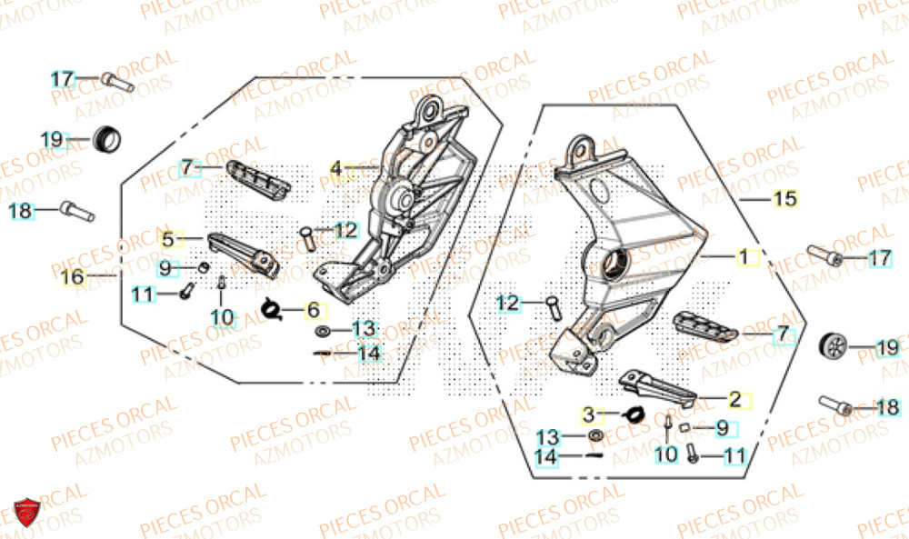 Repose Pied Avant ORCAL Pièces Orcal TABOR 125 EURO5+