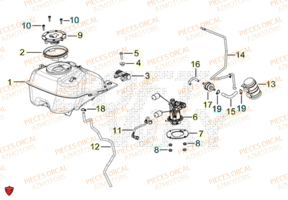 Reservoir ORCAL Pièces Orcal TABOR 125 EURO5+
