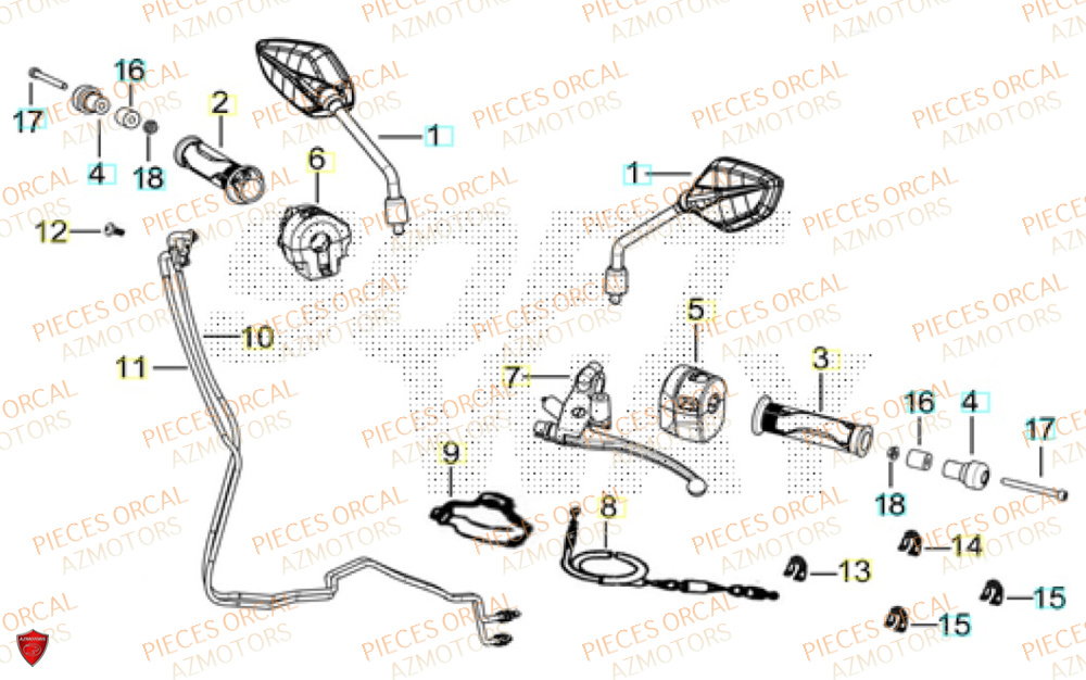 Retroviseur ORCAL Pièces Orcal TABOR 125 EURO5+
