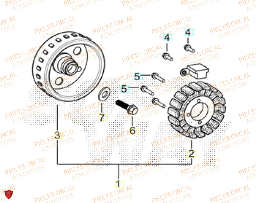 Stator ORCAL Pièces Orcal TABOR 125 EURO5+