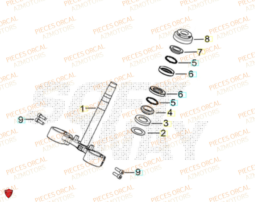 Te De Fourche ORCAL Pièces Orcal TABOR 125 EURO5+