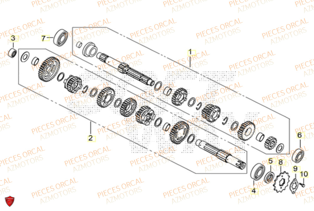 Transmission ORCAL Pièces Orcal TABOR 125 EURO5+