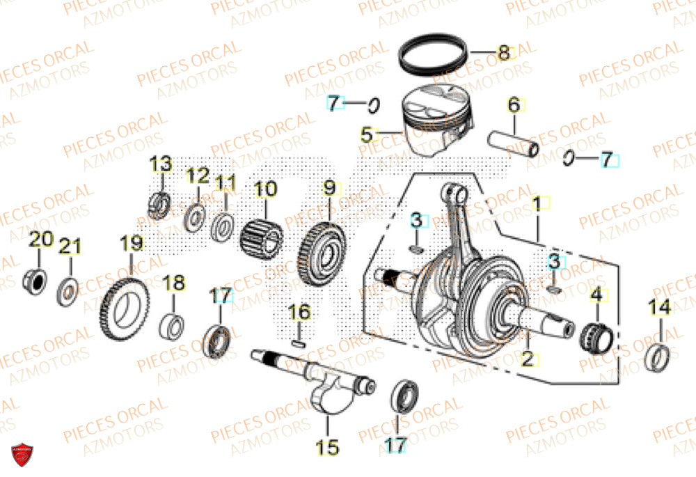 Vilebrequin ORCAL Pièces Orcal TABOR 125 EURO5+