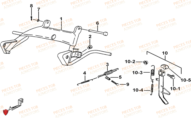 Bequille TGB Pieces TGB 101S 50 (No Serie RFCBH1BHA...Type: BH1)