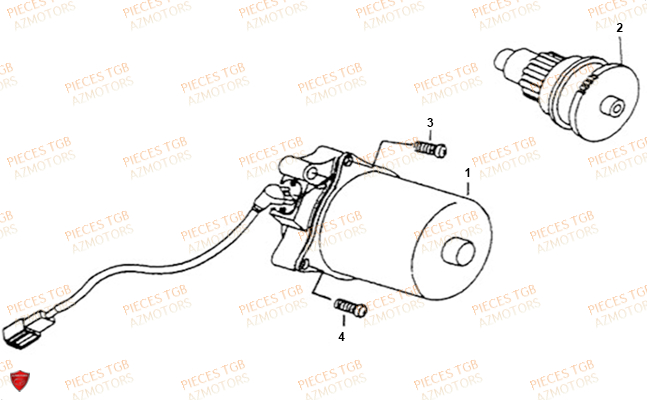 Demarreur TGB Pieces TGB 101S 50 (No Serie RFCBH1BHA...Type: BH1)