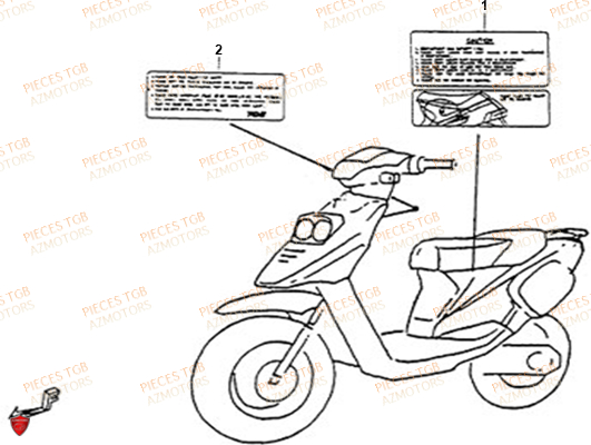 Etiquettes De Securite TGB Pieces TGB 101S 50 (No Serie RFCBH1BHA...Type: BH1)