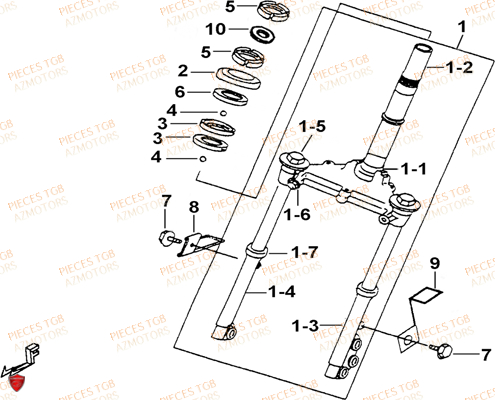 Fourche TGB Pieces TGB 101S 50 (No Serie RFCBH1BHA...Type: BH1)