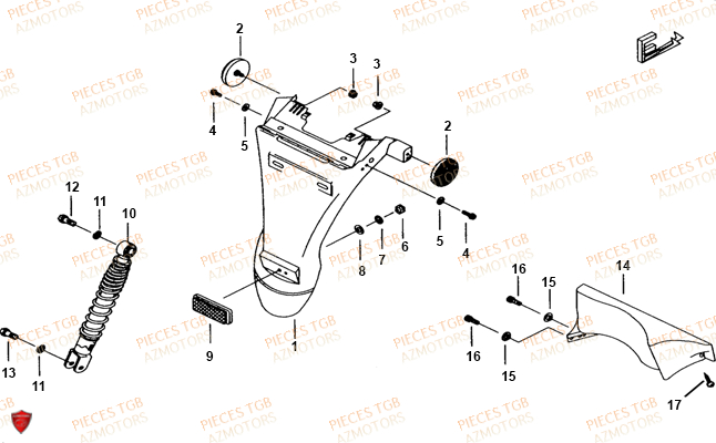 GARDE-BOUE_ARRIERE TGB Pieces TGB 101S 50