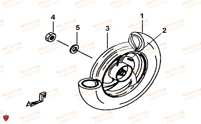 Roue Arriere TGB Pieces TGB 101S 50 (No Serie RFCBH1BHA...Type: BH1)