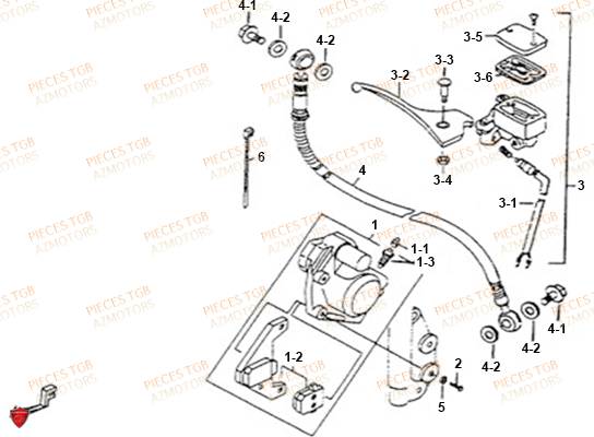 Systeme De Frein TGB Pieces TGB 101S 50 (No Serie RFCBH1BHA...Type: BH1)