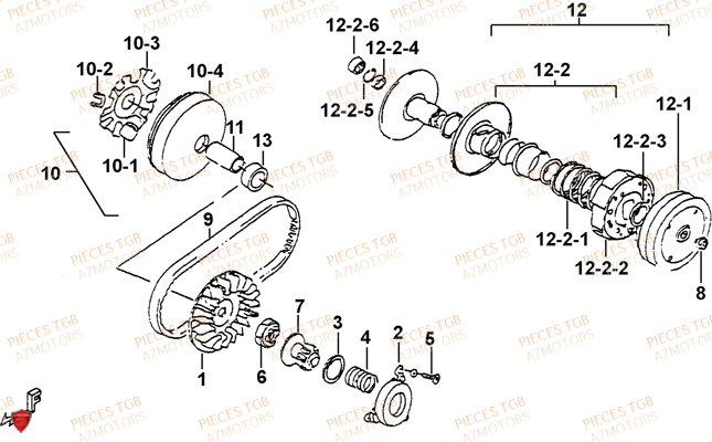 VARIATEUR TGB Pieces TGB 101S 50