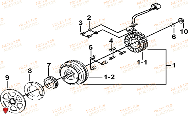 Alternateur TGB Pieces TGB BELLAVITA_125 (No Serie RFCDJ8DJA...Type: DJ8)
