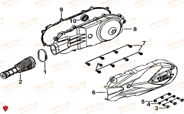 Caches Lateraux Gauche TGB Pieces TGB BELLAVITA_125 (No Serie RFCDJ8DJA...Type: DJ8)

