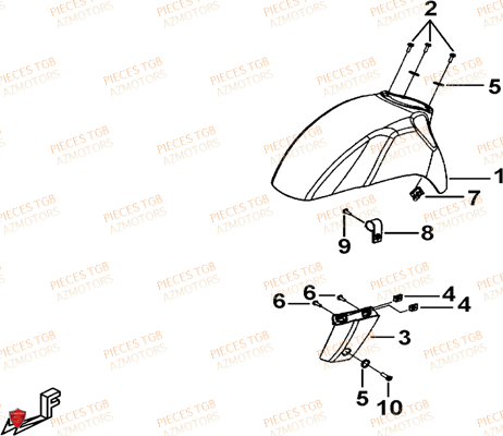 Carrosserie Avant TGB Pieces TGB BELLAVITA_125 (No Serie RFCDJ8DJA...Type: DJ8)

