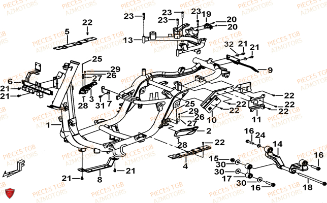 Chassis TGB Pieces TGB BELLAVITA_125 (No Serie RFCDJ8DJA...Type: DJ8)
