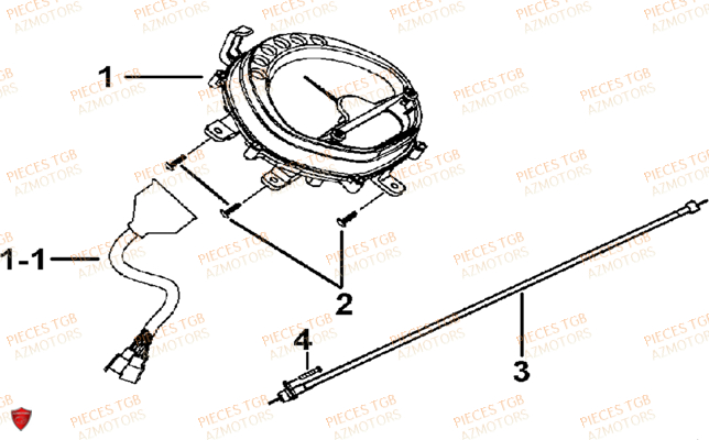 Compteur TGB Pieces TGB BELLAVITA_125 (No Serie RFCDJ8DJA...Type: DJ8)
