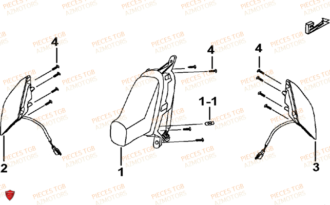Eclairage Arriere TGB Pieces TGB BELLAVITA_125 (No Serie RFCDJ8DJA...Type: DJ8)
