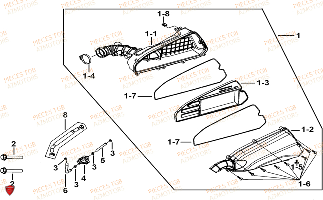 Filtre A Air TGB Pieces TGB BELLAVITA_125 (No Serie RFCDJ8DJA...Type: DJ8)
