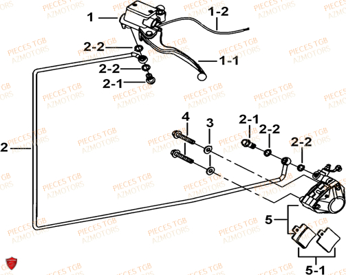 Frein Arriere TGB Pieces TGB BELLAVITA_125 (No Serie RFCDJ8DJA...Type: DJ8)
