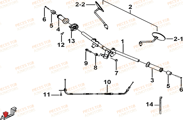 Guidon TGB Pieces TGB BELLAVITA_125 (No Serie RFCDJ8DJA...Type: DJ8)
