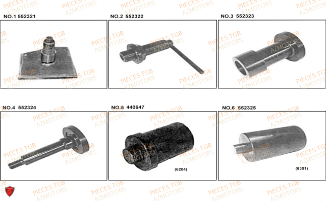 Outils 1 TGB Pieces TGB BELLAVITA_125 (No Serie RFCDJ8DJA...Type: DJ8)
