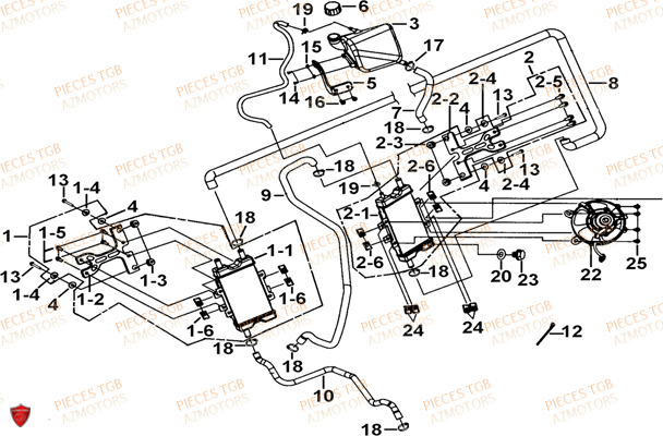 Refroidissement TGB Pieces TGB BELLAVITA_125 (No Serie RFCDJ8DJA...Type: DJ8)
