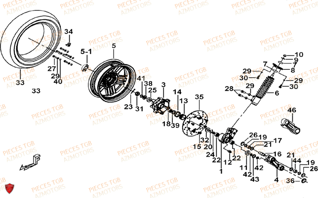 Roue Avant TGB Pieces TGB BELLAVITA_125 (No Serie RFCDJ8DJA...Type: DJ8)
