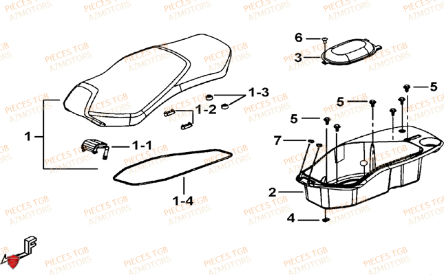 Selle TGB Pieces TGB BELLAVITA_125 (No Serie RFCDJ8DJA...Type: DJ8)

