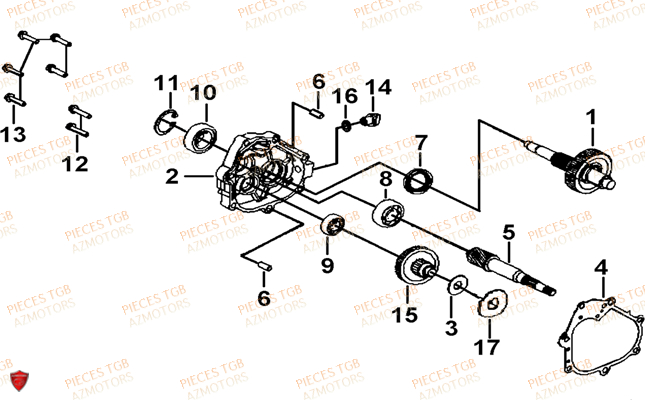 Transmission TGB Pieces TGB BELLAVITA_125 (No Serie RFCDJ8DJA...Type: DJ8)
