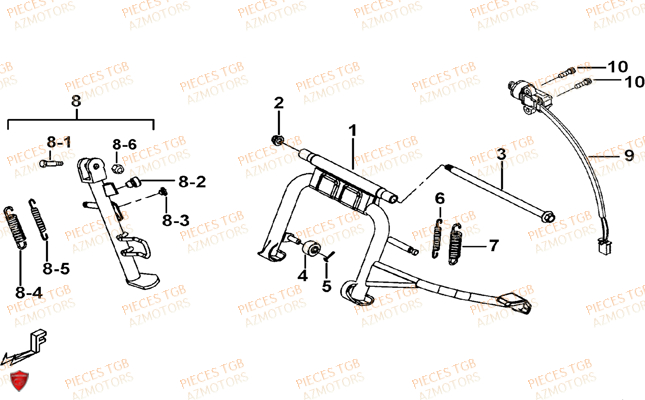 Bequille TGB Pieces TGB BELLAVITA_300 (No Serie RFCDJCDJA...Type: DJC)

