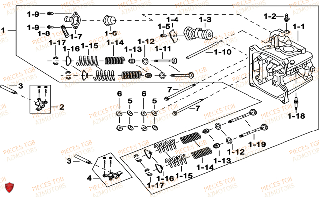 Culasse TGB Pieces TGB BELLAVITA_300 (No Serie RFCDJCDJA...Type: DJC)

