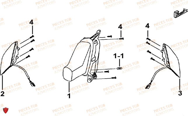 Eclairage Arriere TGB Pieces TGB BELLAVITA_300 (No Serie RFCDJCDJA...Type: DJC)

