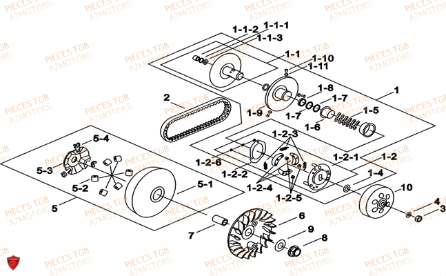 Embrayage TGB Pieces TGB BELLAVITA_300 (No Serie RFCDJCDJA...Type: DJC)

