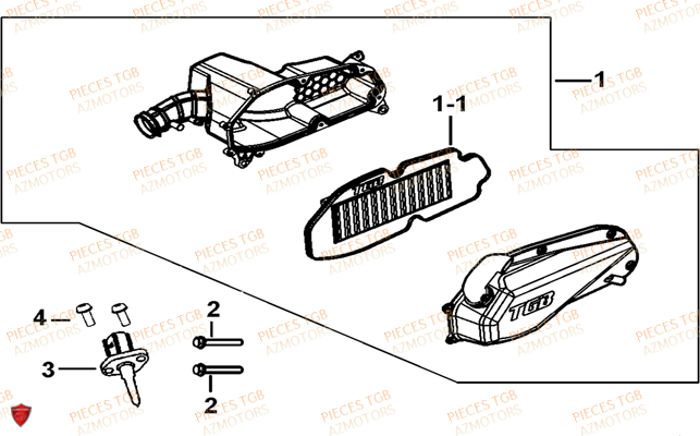 Filtre A Air TGB Pieces TGB BELLAVITA_300 (No Serie RFCDJCDJA...Type: DJC)

